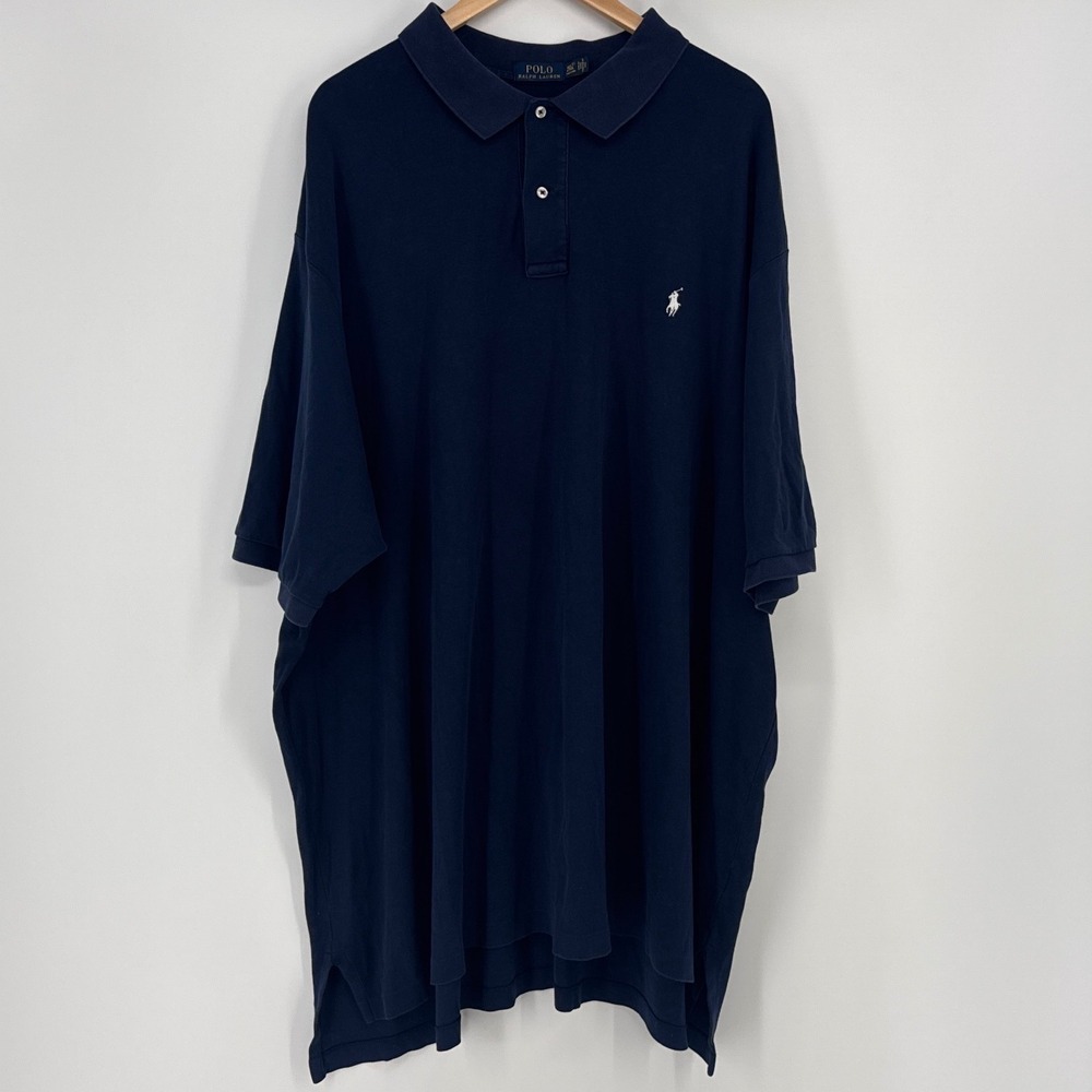 Polo Ralph Lauren Men 4XLT Polo Shirt Size 4XLT Navy Blue Short Sleeve Pony Logo